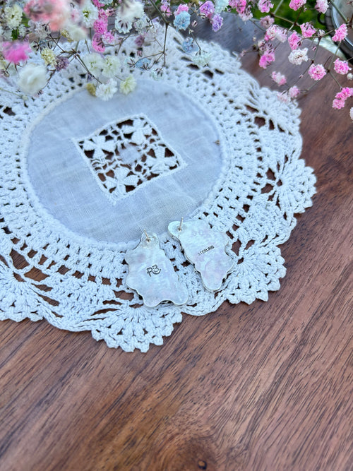 Mother of Pearl and Turquoise Half Cluster